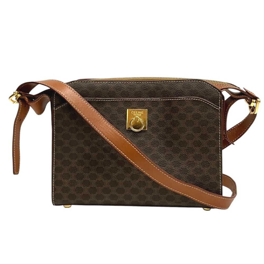 Celine Macadam Leather Shoulder Bag